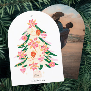 moderne retro tree 1 photo arche carte de noël