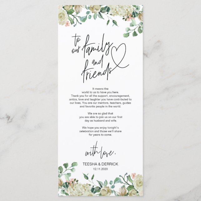 Moderne romantique Cadre Carte de remerciements (Devant)