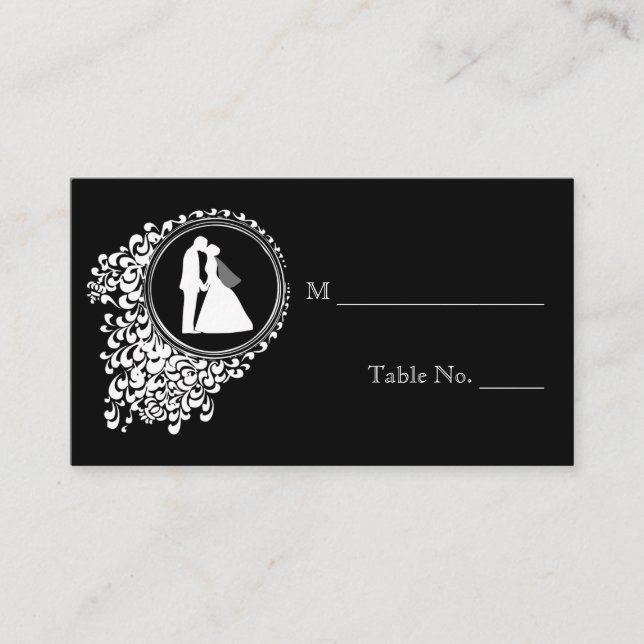 Moderne Romantique Couple Mariage Cartes de Place (Devant)