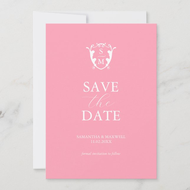 Moderne Rose Carte de Sauvegarde de Date (Devant)