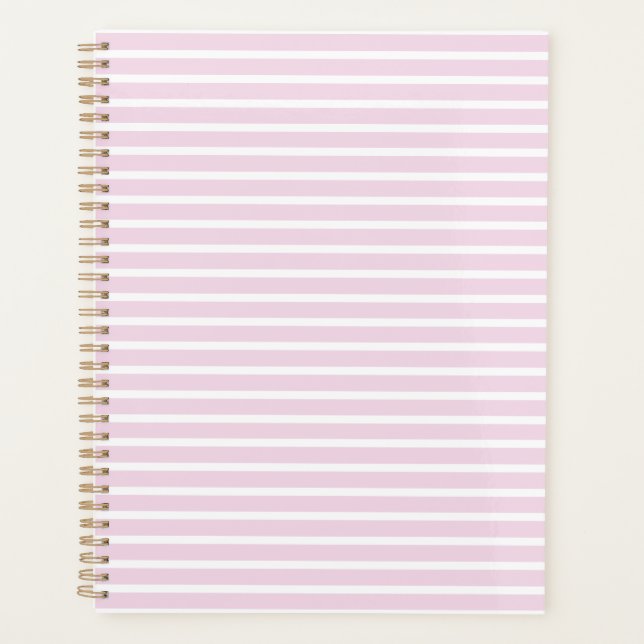 Moderne rose clair blanc rayé motif girly mignonne (Devant)