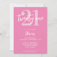 Moderne rose élégant 21e anniversaire