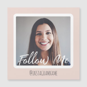 Moderne rose médias sociaux Suivez-moi Magnet phot