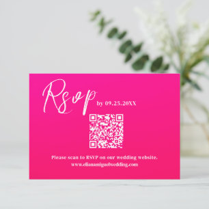 Moderne rose QR Code Réponse de la carte mariage R