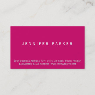 Moderne rose violet simple Carte de visite simple