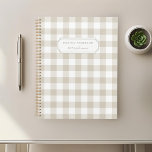 Moderne Russe Buffalo Beige Check Planner<br><div class="desc">Carnet à planificateur personnalisé avec motif à buffle beige avec nom personnalisé.</div>