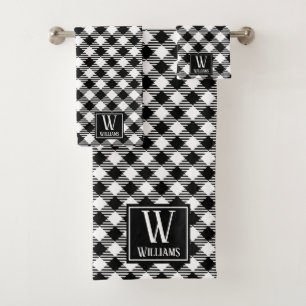 Moderne Rustique Agritourisme Noir Blanc Plaid Mon