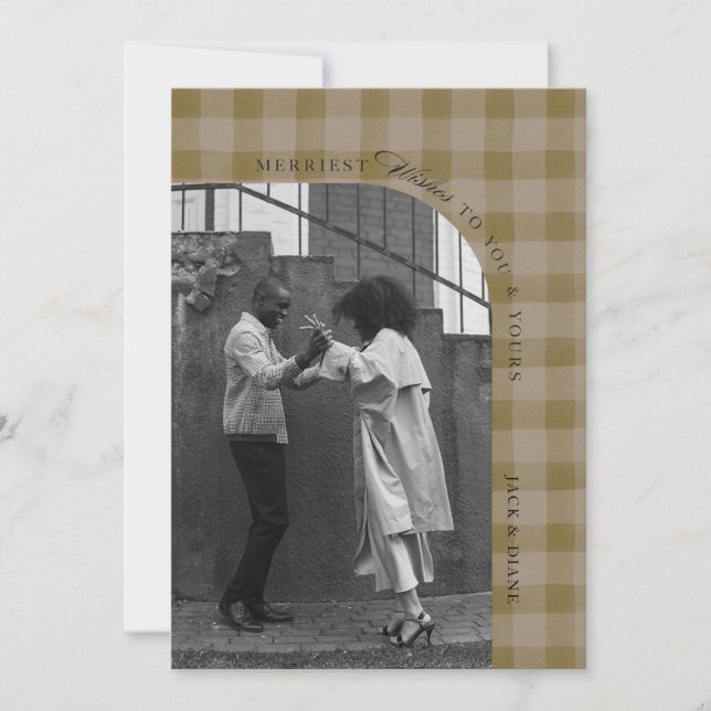Moderne Rustique Plaid Carte photo de vacances Per (Devant)