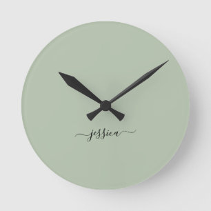 moderne sauge vert nom de script grand horloge
