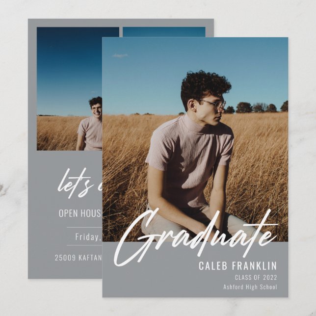 Moderne Script Classe supérieure de la photo Gradu (Devant / Derrière)