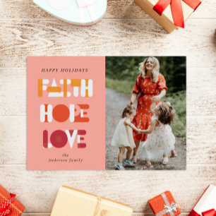 Moderne Script Faith Carte photo de vacances