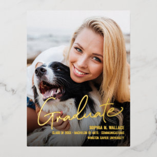 Moderne Script Grad Photo graduation faire-part