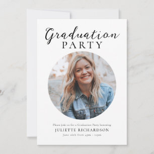 Moderne Script Graduation Photo Party Invitation