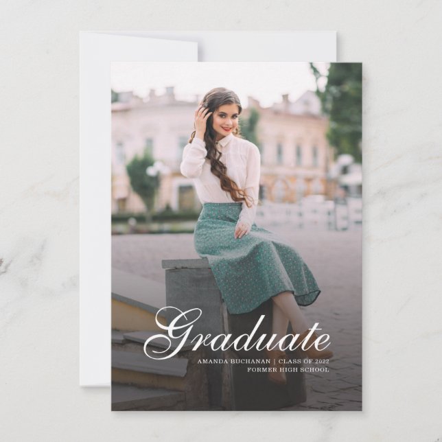Moderne Script photo Graduation 2025 Faire-part (Devant)