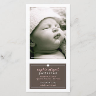 Moderne simple bébé fille Faire-part de naissance