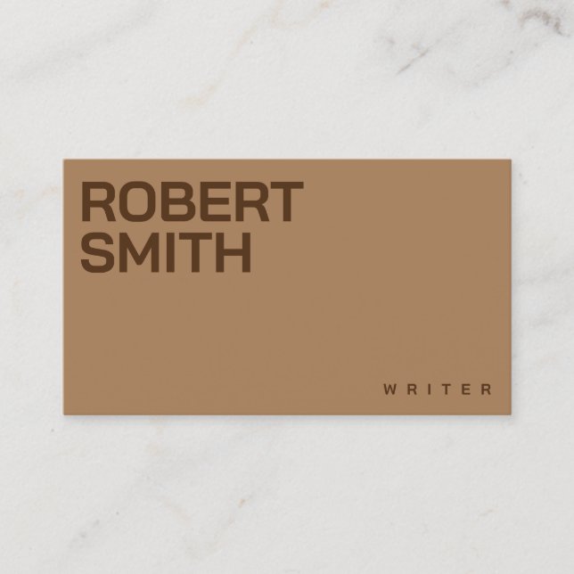 Moderne Simple Brown et Carte de visite Tan (Devant)