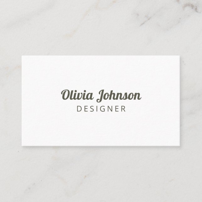 Moderne Simple Carte de visite blanc élégant (Devant)