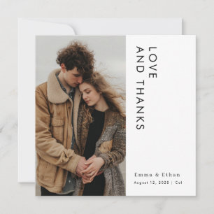Moderne simple Carte photo Mariage Merci