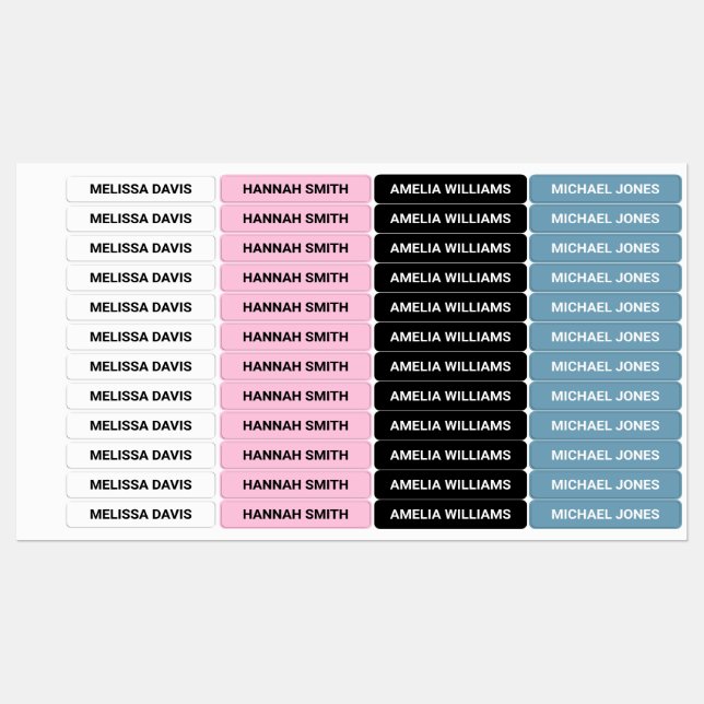 Moderne simple Enfants étanche Nom Étiquettes (Feuille)