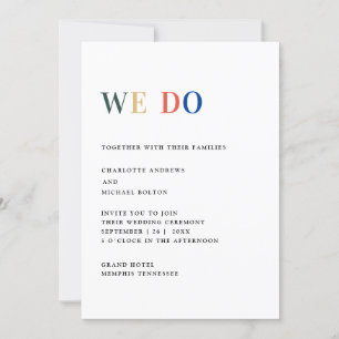 Moderne, simple, fraîche invitation au mariage