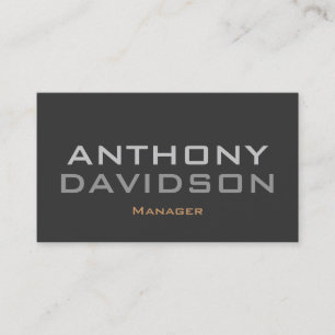 Moderne simple Gris Gras Gras Carte de visite text