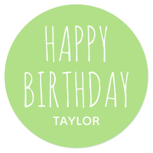 Moderne Simple Joyeux Anniversaire Autocollant Ver