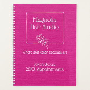 Moderne Simple Magenta Magnolia Logo Studio Coiffu