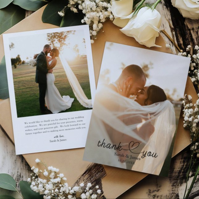 Moderne simple Merci photo Mariage (Créateur téléchargé)
