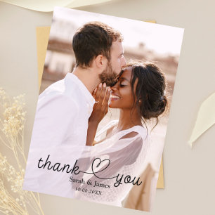Moderne simple Merci photo Mariage
