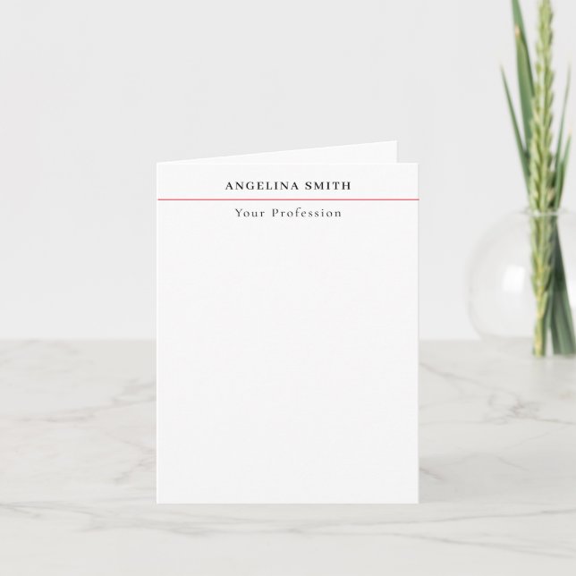 Moderne Simple Minimaliste Blanc Rouge Professionn (Devant)