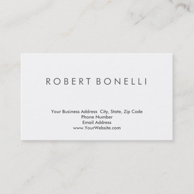 Moderne Simple minimaliste Carte de visite blanc (Devant)