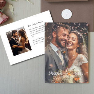 Moderne Simple Photo coeur amour Mariage Merci