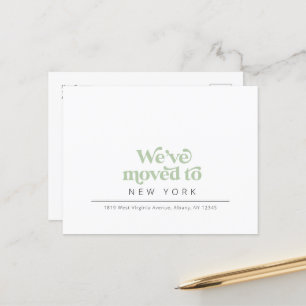 Moderne simple rétro carte postale déménagement fa