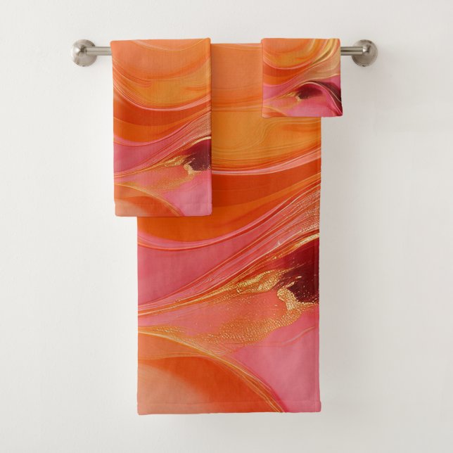 Moderne Sunrise Orange, rose et or (En situation)
