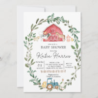 Moderne sur le Baby shower agricole Invitation