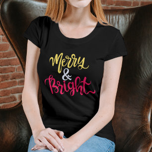 Moderne T-shirt rouge de Noël pour femmes « Merry