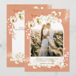 Moderne Terracotta Coral Floral PHOTO MERCI