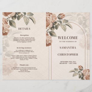 Moderne Terracotta floral sage vert feuille mariag