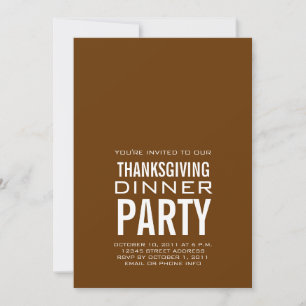 MODERNE THANKSGIVING DÎNER INVITATION BROWN