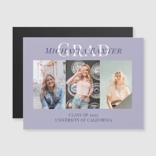 Moderne Trois Photo Collage Purple Graduation