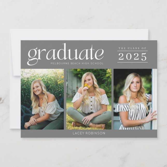 Moderne Trois Photo Lycée Graduation (Devant)