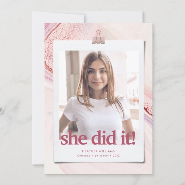 Moderne Typographie Chic Graduation Invitation (Devant)