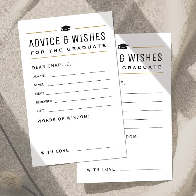 Moderne Typographie simple Conseils et souhaits de (Modern Simple Typography Graduate advice & wishes)