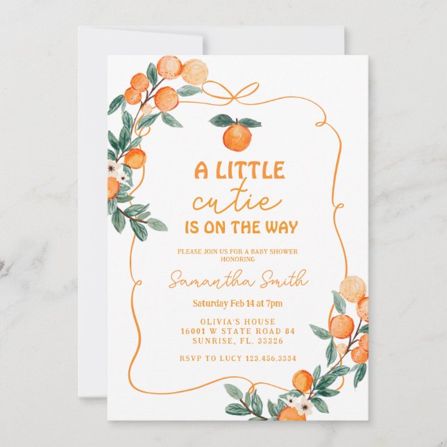 Moderne Une petite invitation au baby shower (Devant)