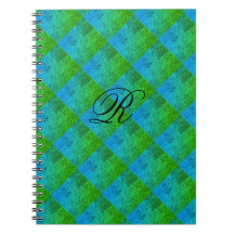 MODERNE VERT BLEU CUTE Carnet photo spirale