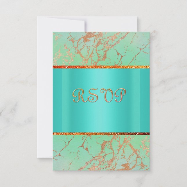 MODERNE VERT TURQUOISE Marbre or rsvp (Devant)