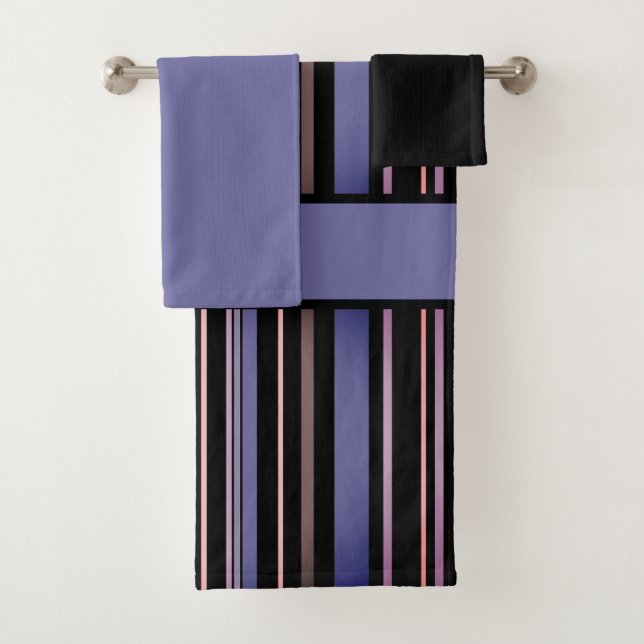 Moderne violet et noir rayé verticalement  (En situation)