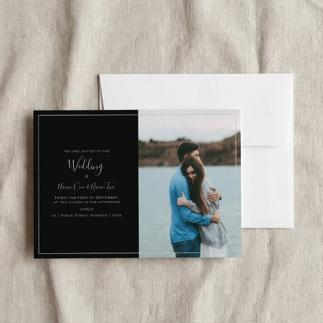 Moderne votre propre photo, carte faire-part de ma (Modern your own photo, wedding invitation card.)