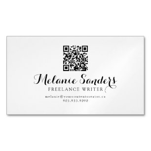 MODERNE WRITER B&W AJOUTER QR CODE Carte de visite