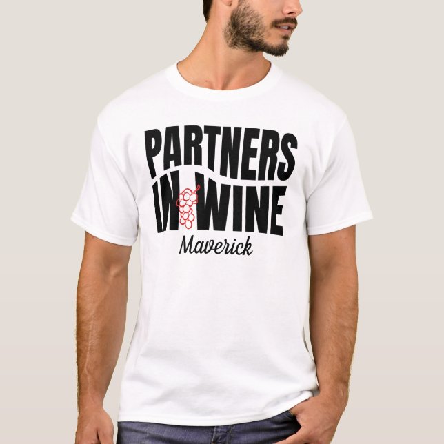 Modernes couples partenaires du vin T-Shirt (Devant)